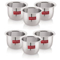 Stainless Steel Tea Glasses Large Coffee Milk Serving Glass Patra Pela Set of 6, 10 cm, 200 ml