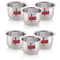 Stainless Steel Tea Glasses Large Coffee Milk Serving Glass Patra Pela Set of 6, 10 cm, 200 ml