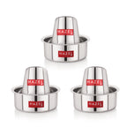 Stainless Steel Mini Tumbler Milk Tea Coffee Serving Dabara Glasses Set of 3, Silver