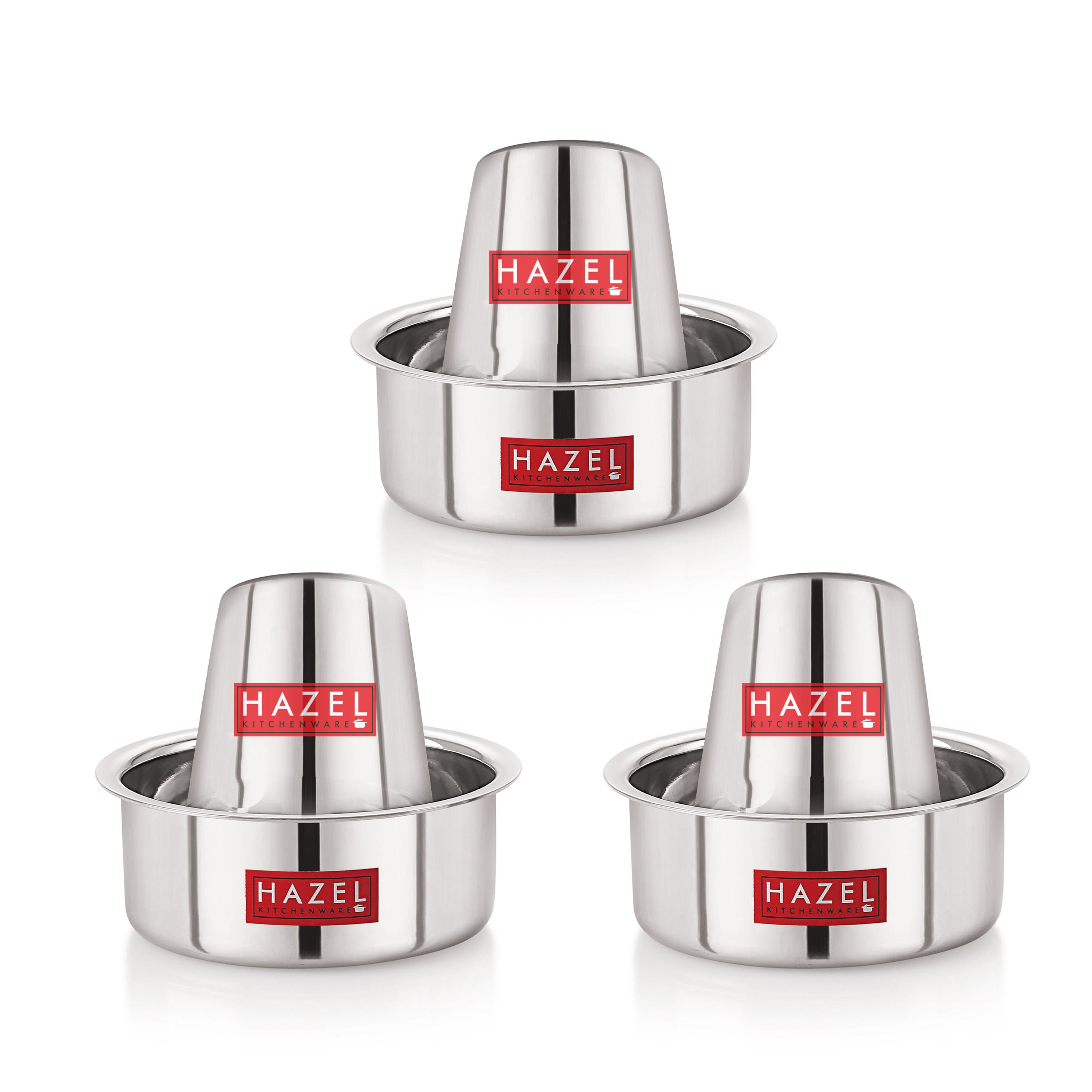 Stainless Steel Mini Tumbler Milk Tea Coffee Serving Dabara Glasses Set of 3, Silver
