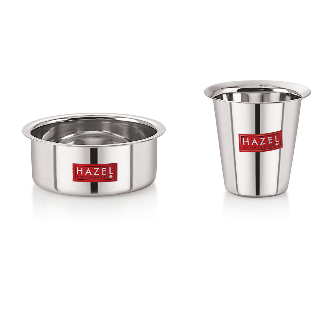Stainless Steel Mini Tumbler Milk Tea Coffee Serving Dabara Glasses Set of 3, Silver