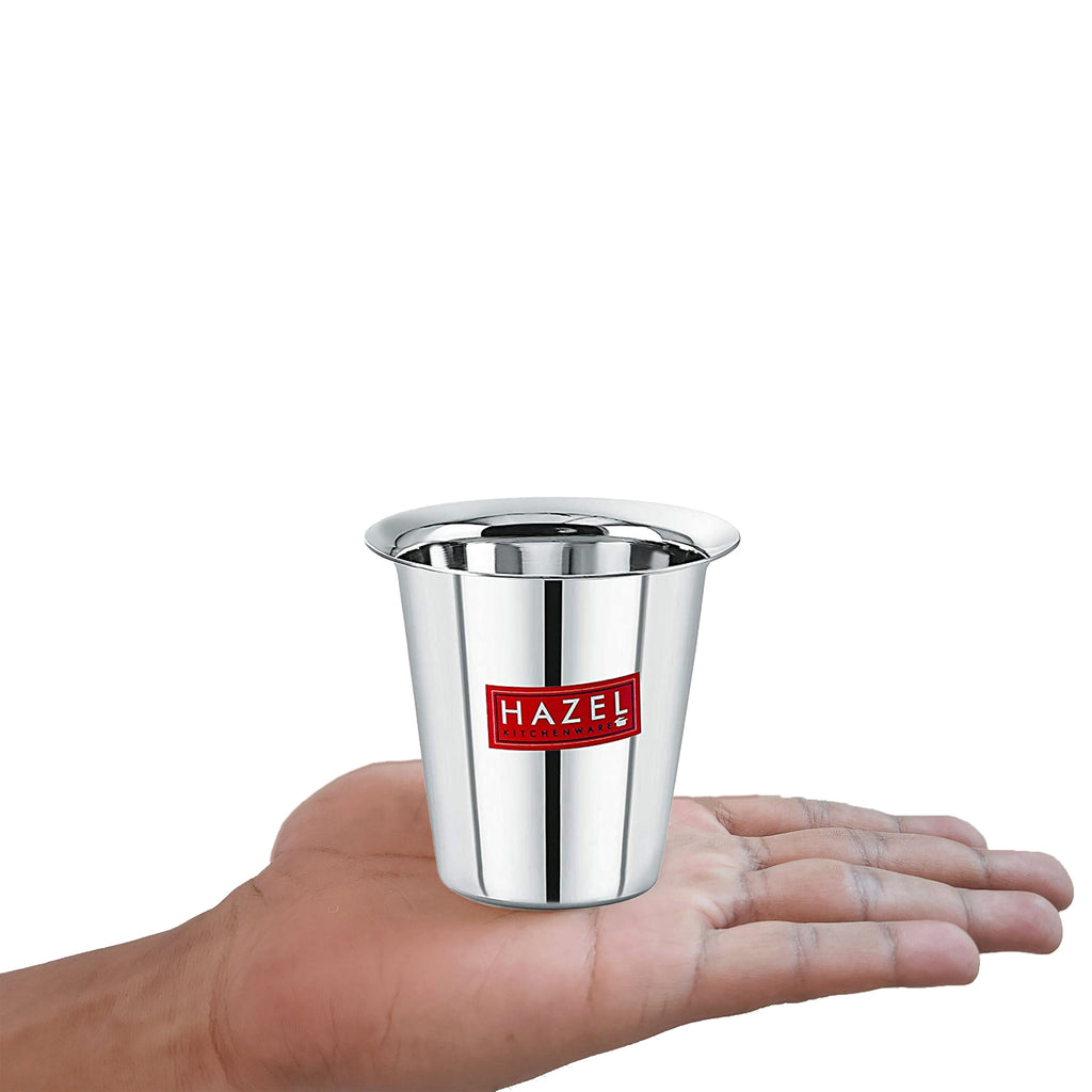 Stainless Steel Mini Tumbler Milk Tea Coffee Serving Dabara Glasses Set of 5, Silver
