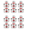 Stainless Steel Mini Tumbler Milk Tea Coffee Serving Dabara Glasses Set of 12, Silver