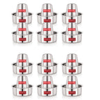 Stainless Steel Mini Tumbler Milk Tea Coffee Serving Dabara Glasses Set of 12, Silver