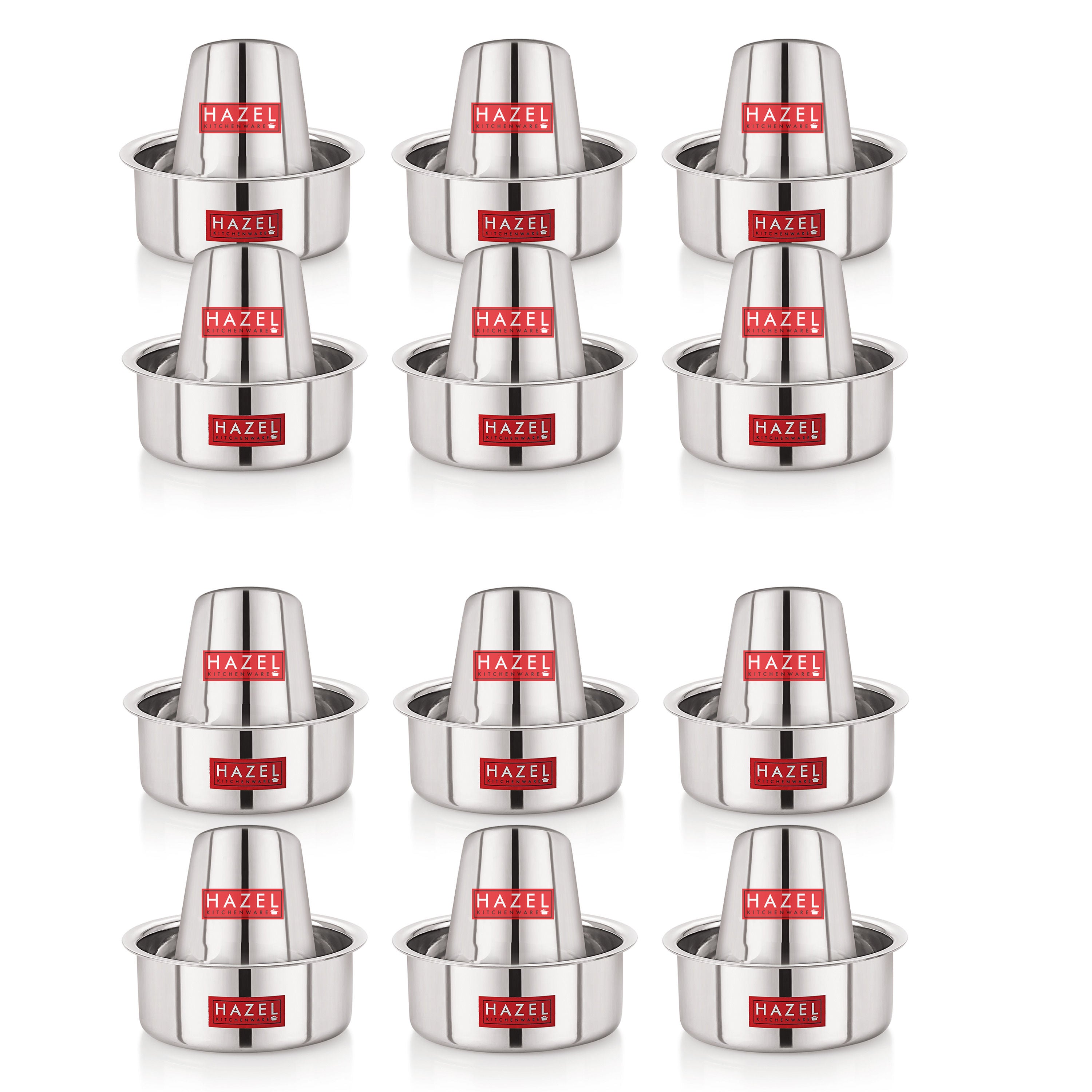 Stainless Steel Mini Tumbler Milk Tea Coffee Serving Dabara Glasses Set of 12, Silver