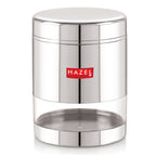 Stainless Steel See Through Glossy Finish Storage Container, Jar Dabba, Set of 3, 800 ml