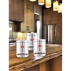 Stainless Steel See Through Glossy Finish Storage Container, Jar Dabba, Set of 3, 2200 ml