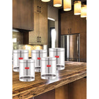 Stainless Steel See Through Glossy Finish Storage Container, Jars Dabba, Set of 5, 2200 ml