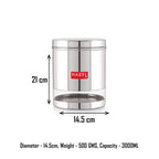Stainless Steel See Through Glossy Finish Storage Container, Jars Dabba, Set of 5, 3000 ml