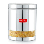 Stainless Steel See Through Glossy Finish Storage Container, Jars Dabba, Set of 5, 3000 ml