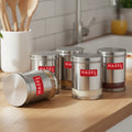 Matt Finish Transparent Steel Storage Container Set of 5, 3000 ml Each