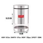 Stainless Steel Kitchen Storage Transparent See Through Glossy Finish Jars Dabba, Set of 2, 1300 ML, Silver