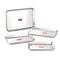 Stainless Steel Serving Trays Rectangle Premium Dining Table Plater Set of 4, Silver