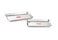 Stainless Steel Serving Tray Rectangle Plate Plater Set of 2, Small and Medium, Silver