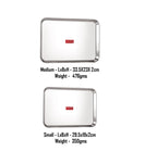 Stainless Steel Serving Tray Rectangle Plate Plater Set of 2, Small and Medium, Silver