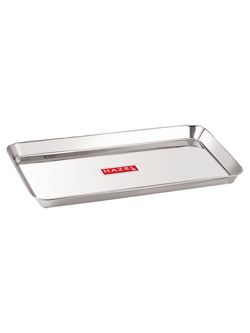 Stainless Steel Serving Tray Rectangle Plate Plater Set of 2, Small and Medium, Silver