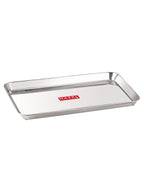 Stainless Steel Serving Tray Rectangle Plate Plater Set of 2, Small and Medium, Silver