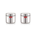 Stainless Steel Mini Container Airtight Dabbi Dabba Set of 2, 650 ml, Silver