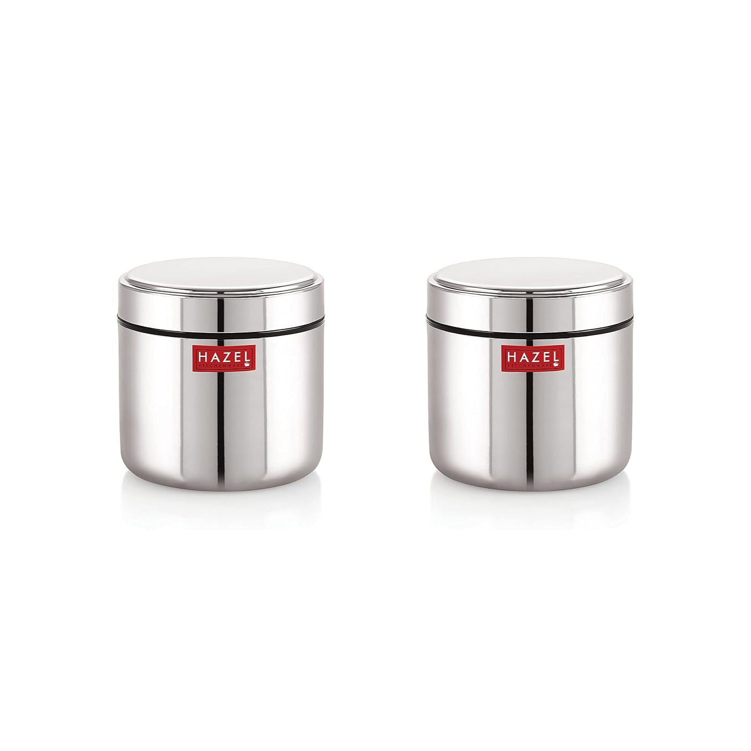 Stainless Steel Mini Container Airtight Dabbi Dabba Set of 2, 650 ml, Silver