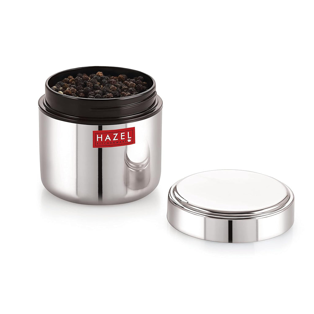 Stainless Steel Mini Container Airtight Dabbi Dabba Set of 2, 650 ml, Silver