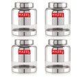 Stainless Steel Airtight See Through Container Set of 4, 1500 ml