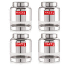Stainless Steel Airtight See Through Container Set of 4, 1500 ml