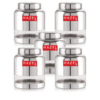 Stainless Steel Airtight See Through Container Set of 5, 1500 ml