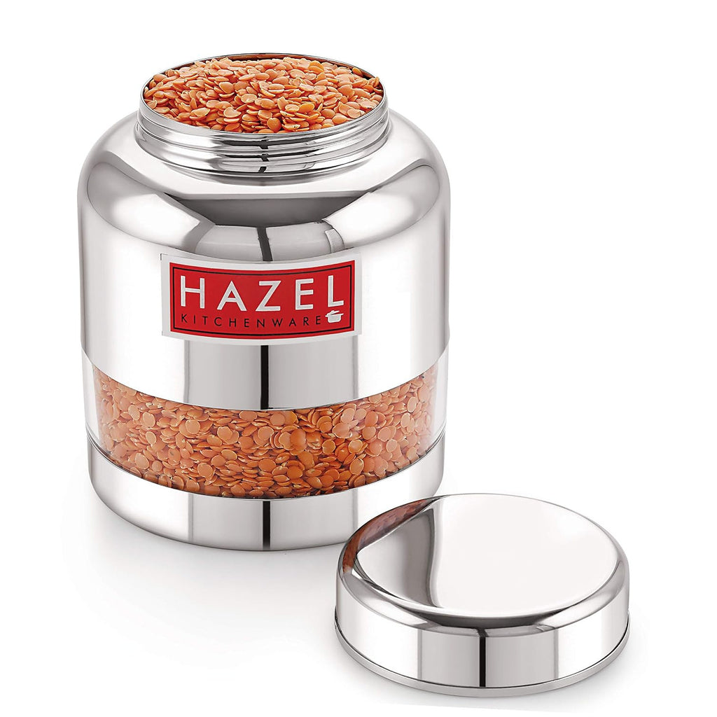 Stainless Steel Airtight See Through Container Set of 5, 1500 ml