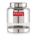 Stainless Steel Transparent Container Glossy Finish Airtight See Through Jar Barni Set of 6, 1500 ML, Silver