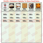 Stainless Steel Airtight See Through Container Set of 2, 1500 ml