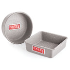 Aluminized Steel Cake Mould Set, Round & Square, 500g, Set of 2, Grey