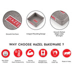 Aluminized Steel Cake Mould Set, Round & Square, 500g, Set of 2, Grey