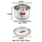 Stainless Steel Induction Tope with Lid, 3300 ml, 22.5 cm