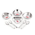 Stainless Steel Serving Bowls Set With Spoon, (4 Vati, 4 Spoon), 250ml