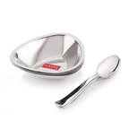 Stainless Steel Serving Bowls Set With Spoon, (4 Vati, 4 Spoon), 250ml