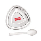 Stainless Steel Serving Bowls Set With Spoon, (4 Vati, 4 Spoon), 250ml
