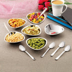 Stainless Steel Serving Bowls Set With Spoon, (6 Vati, 6 Spoon), 250ml