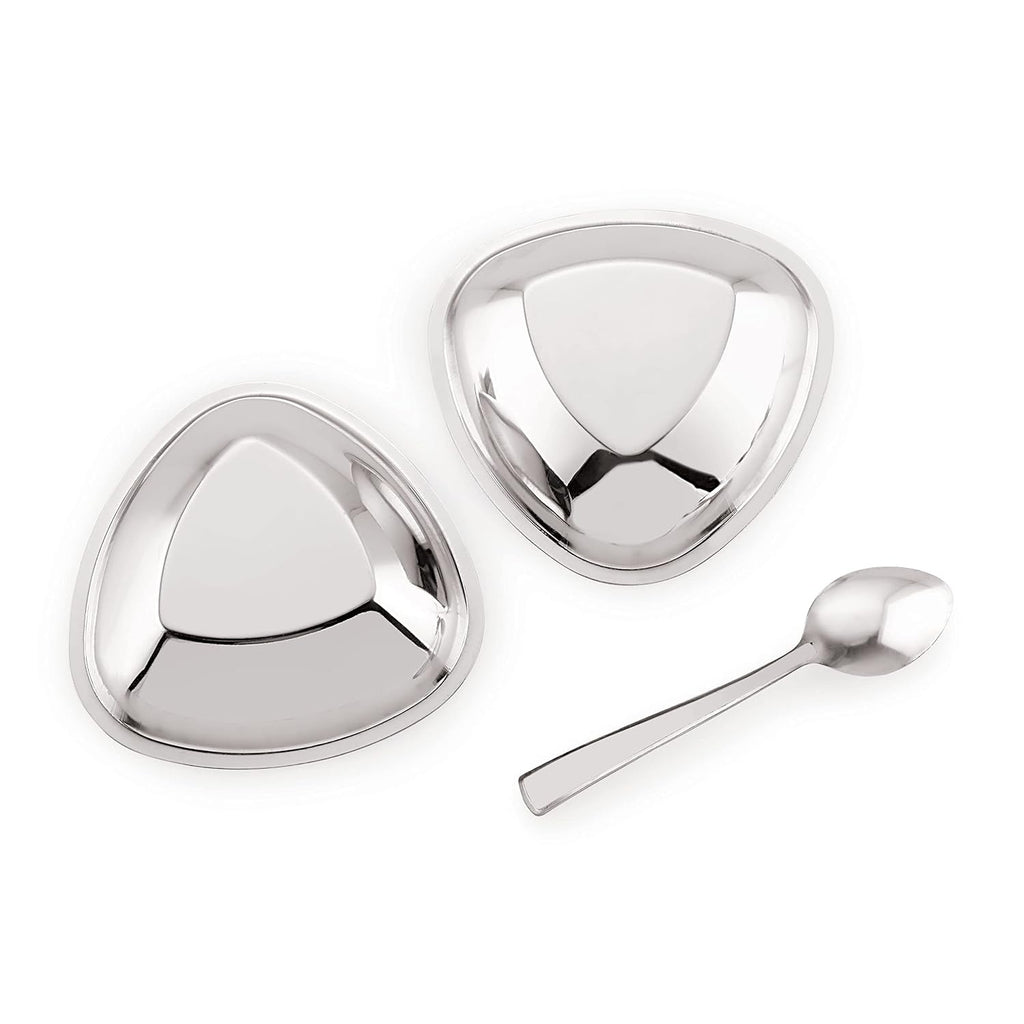 Stainless Steel Serving Bowls Set With Spoon, (6 Vati, 6 Spoon), 250ml