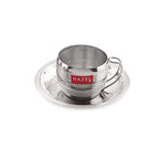 Stainless Steel Cup With Saucer,Cup For Tea Chai Coffee With Saucer (1 Cup, 1 Saucers)170 ml