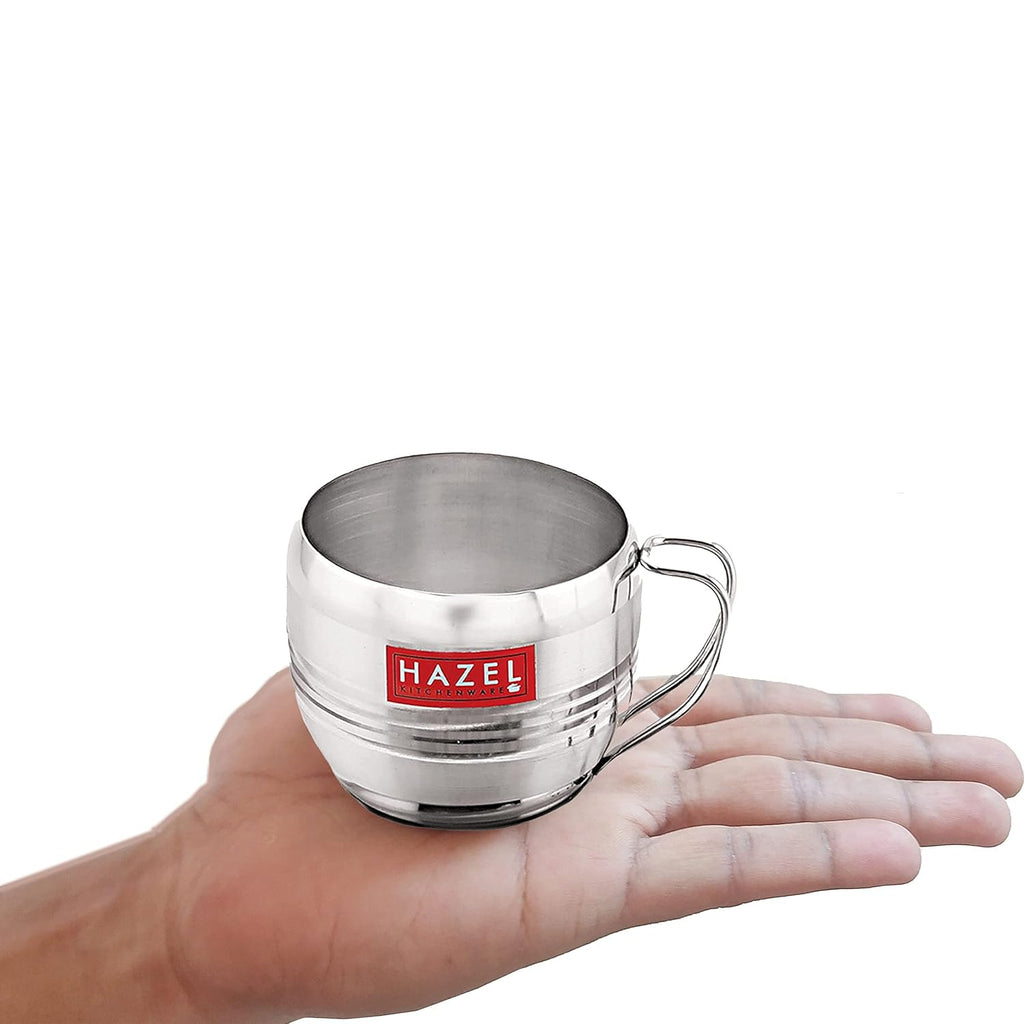 Stainless Steel Cup With Saucer,Cup For Tea Chai Coffee With Saucer (1 Cup, 1 Saucers)170 ml