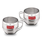 Stainless Steel Tea Cup, Unbreakable Chai Tea Coffee Cup Mug, 170ml, Set of 2, Silver