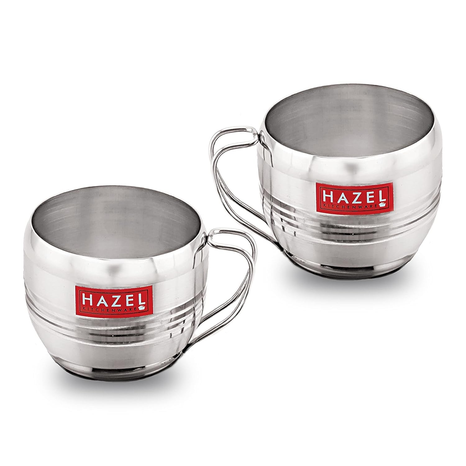 Stainless Steel Tea Cup, Unbreakable Chai Tea Coffee Cup Mug, 170ml, Set of 2, Silver