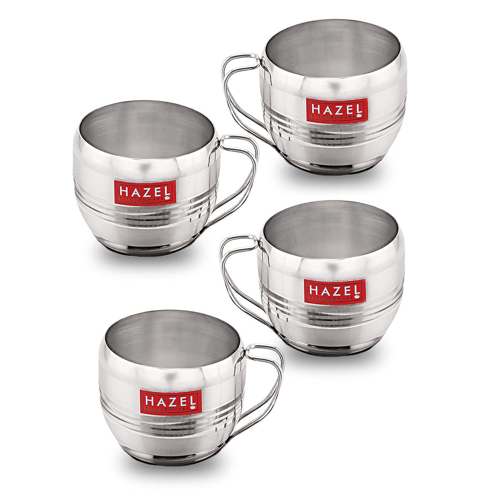 Stainless Steel Tea Cup Set, Chai Coffee Mug, 170ml, Set of 4