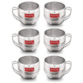 Stainless Steel Tea Cup, Unbreakable Chai Tea Coffee Cup Mug, 170ml, Set of 6, Silver