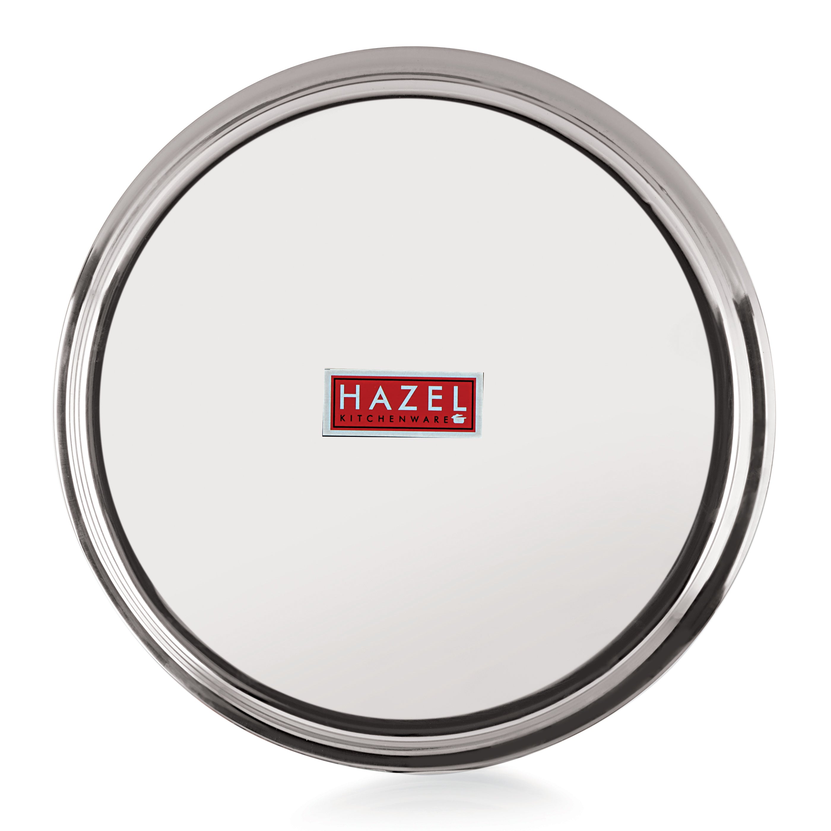 Stainless Steel Thali, Mirror Finish Dinner Plates, 28 cm, Set of 4
