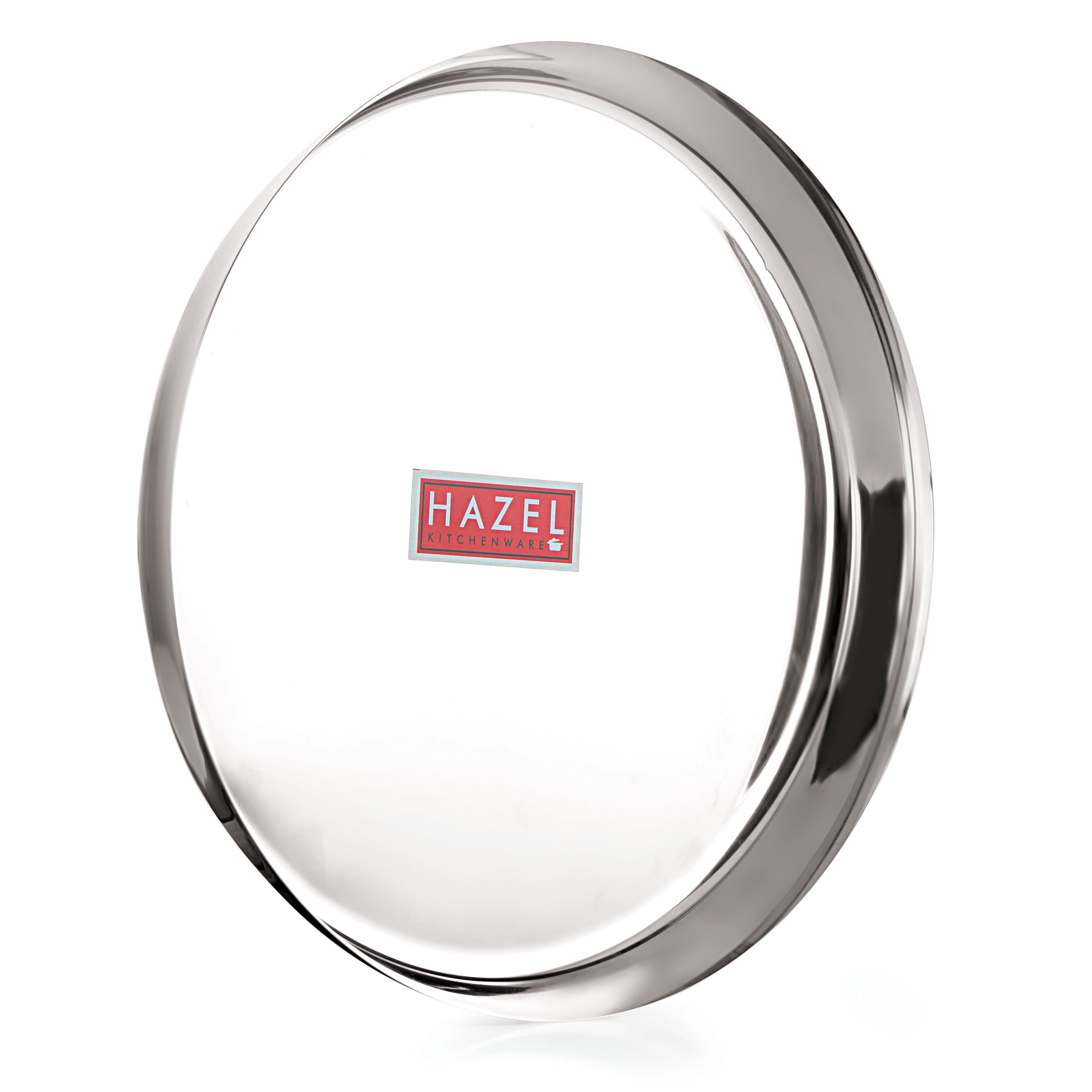 Stainless Steel Thali, Mirror Finish Dinner Plates, 28 cm, Set of 4