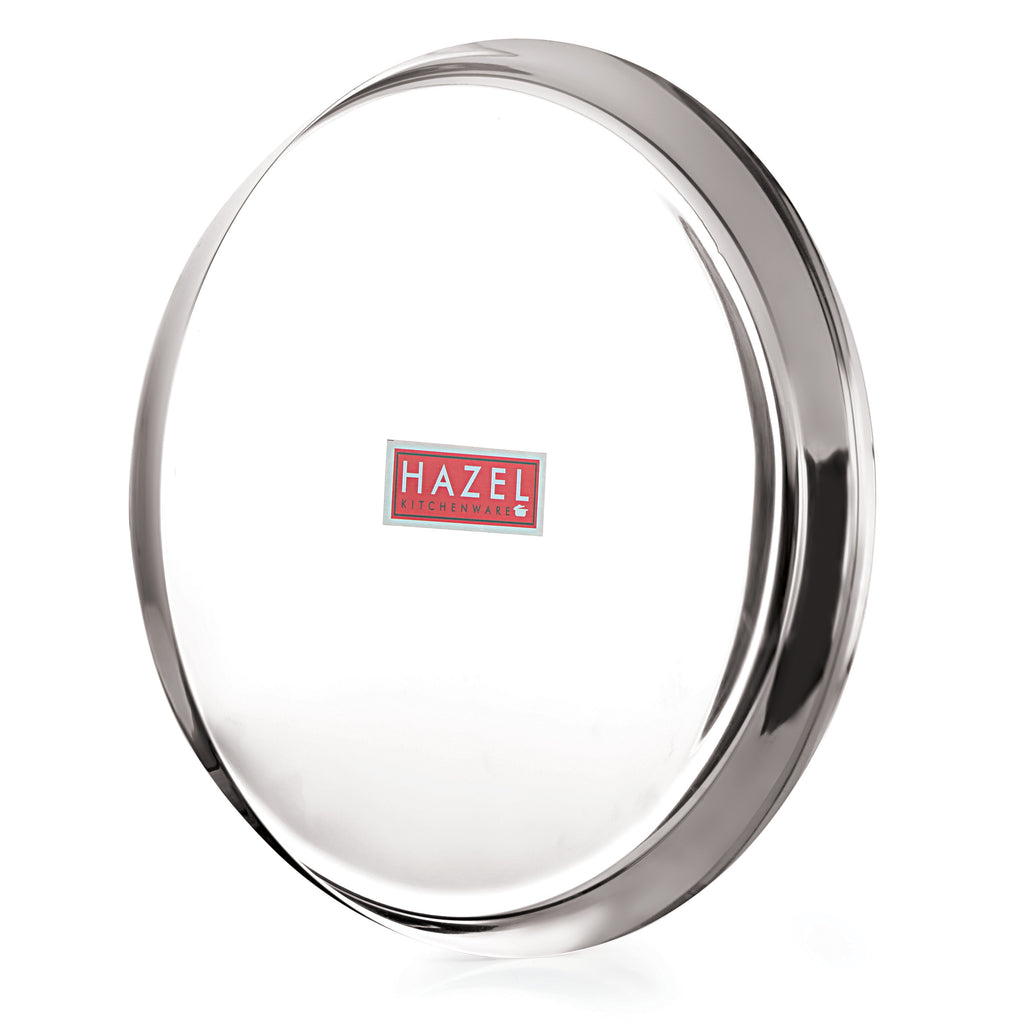 Stainless Steel Thali, Mirror Finish Dinner Plates, 28 cm, Set of 3