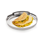 Stainless Steel Thali, Mirror Finish Dinner Plates, 28 cm, Set of 3