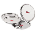 Stainless Steel Thali, Mirror Finish Dinner Plates, 25 cm, Set of 4
