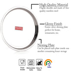 Stainless Steel Thali, Mirror Finish Dinner Plates, 25 cm, Set of 4